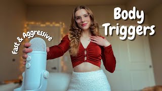 ASMR  INTENSE AND CHAOTIC BODY TRIGGERS fast amp aggressive fabric amp skin scratching mouth sounds [upl. by Caro]