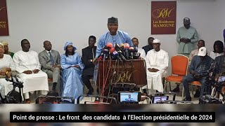 Point de presse  Le front des candidats à lélection présidentielle de 2024 [upl. by Chlo]