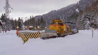 Neige et trains au Lioran Cantal Auvergne  Snowplow trains in France  Janvier 2023 [upl. by Nikal]