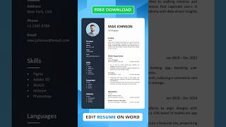 How to Edit Resume on Word  Best CV Format Download 2024 resumeformat [upl. by Sevart]