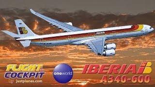 IBERIA Cockpit A340600 Mexico City [upl. by Linsk252]