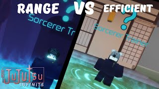 RANGE VS EFFICIENT in Jujutsu Infinite [upl. by Eatnad]