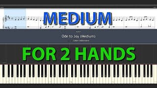 Ode to Joy MEDIUM Piano Tutorial for beginners with  without sheet  normal speed BEETHOVEN [upl. by Iyre]