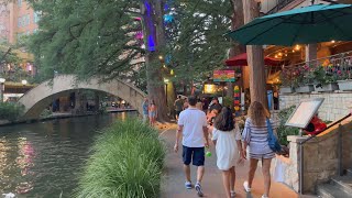 Sunset Walk on San Antonio River Walk in Summer 2023 [upl. by Zerk647]