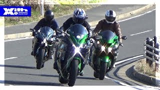 Kawasaki H2SX SE amp H2 amp ZX14R 公道比較試乗での第一印象をヘルメットカメラでお届け｜丸山浩の速攻バイクインプレ [upl. by Ahsikym]