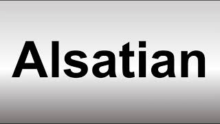 How to Pronounce Alsatian [upl. by Anuqahs]