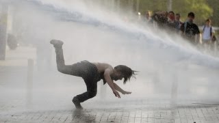 Water cannon vs Turkish protesters [upl. by Somerset]