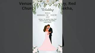 66 Best Indian Wedding Whatsapp Invitation Christian Couple  91 91791 43942  WUDIO WEDDINGS [upl. by Ecertak]