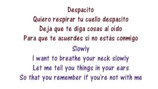 despacito lyrics in English and Spanish [upl. by Dnomasor]