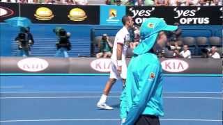 Radek Stepanek Throws Novak Djokovic A Bum Shot  Australian Open 2013 [upl. by Krystal64]