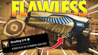 BUNGIE is bringing IGNEOUS HAMMER back so I went FLAWLESS with it Destiny 2 [upl. by Aimit]