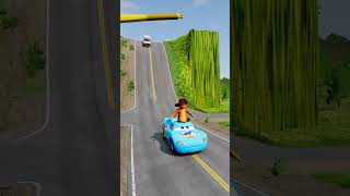 Amazing amp Strange Cars Going Down VS GIANT Spinning Cartoon Hammer BeamNGdrive [upl. by Llerreg]