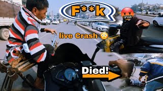 Live Crash 😭  Life Ka pehla Accident Bike Total Loss 😭😭 [upl. by Brocklin713]