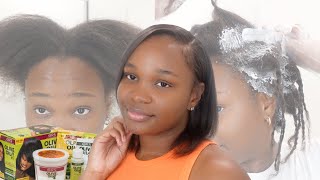 6 MONTH RELAXER TOUCH UP  HOW I RELAX MY HAIR AT HOME  MsMickayla [upl. by Nabla587]