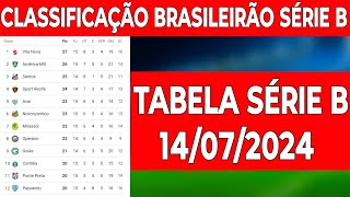 CLASSIFICAÇÃO DO BRASILEIRÃO SÉRIE B 2024  TABELA DO CAMPEONATO BRASILEIRO SÉRIE B  14072024 [upl. by Rape]