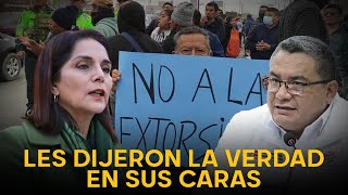 ¡EN SUS CARAS  Transportistas enfrentan a congresistas por leyes a favor del crimen durante paro [upl. by Annaehs]