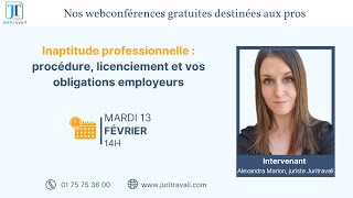 Inaptitude professionnelle  procédure licenciement et obligations employeurs [upl. by Chancelor]