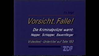 Programmtafel Dia Standbild quotVorsicht Fallequot ZDF 80er 90er [upl. by Ulphiah]