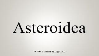 How To Say Asteroidea [upl. by Ahtelat437]