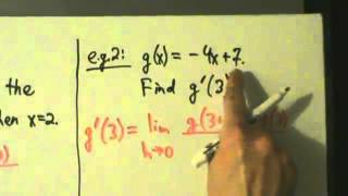 Calculus I  Two Examples of Finding the Derivative at a Point [upl. by Eremaj655]