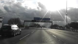 Driving On The M62 Motorway From J9 Warrington To J8 Burtonwood Cheshire England 14th April 2012 [upl. by Ahsenaj]