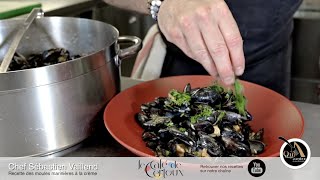 Recette des moules marinières à la crème du chef Sébastien Vaillend du Café de Certoux Genève [upl. by Ehcram]