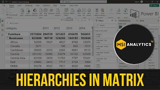 Hierarchies in Matrix  Microsoft Power BI [upl. by Eesdnil]