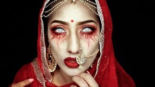 Halloween Dead Indian Bride Makeup Tutorial  AnchalMUA [upl. by Nosylla]