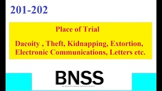 Clause 201202 BNSS Trial of offences Dacoity Theft Extortion Cheating by Communication [upl. by Bentlee]