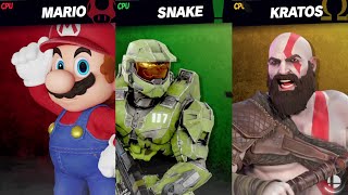 Mario vs Master Chief vs Kratos SSBU Mods Quickie By MaroonRedMallyveilAustinTheBear [upl. by Romanas281]