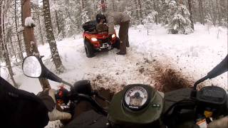 Can am outlander 400 vs Polaris sportsman 500 [upl. by Sairahcaz]