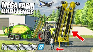 COLLECTING THE CANOLA STRAW 20m WINDROWER IN ACTION  MEGA FARM Challenge  Farming Simulator 22 [upl. by Aivatnuahs]