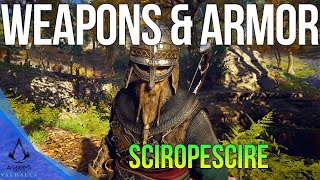 All 3 Unique Weapons amp Armour – Sciropescire  Assassins Creed Valhalla [upl. by Scevor]