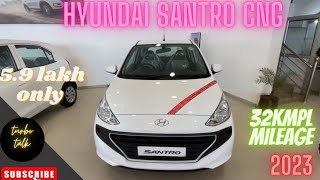 CNG की सबसे best car 🔥  Hyundai santro cng 2023 [upl. by Aidas]