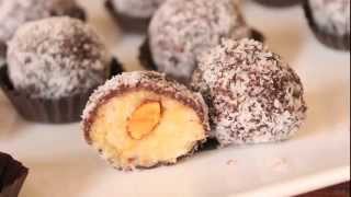 Truffe cocochocolat  وصفة الشكولاطة المحشوة بجوز الهند واللوز كارميل سهلة و لذيذة جدا [upl. by Esorbma]