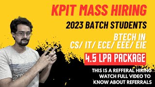 KPIT Mass Hiring 2023 Batch  BTech Students  Watch Full Video [upl. by Swaine]