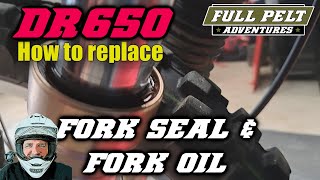 Suzuki DR650 Changing the Fork Seals and Fork oil [upl. by Gean]