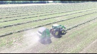 Harvesting Alfalfa Hay  Peterson Family Farm Filmed with DJI Phantom 4 [upl. by Eilra336]