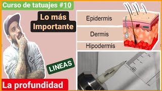 ⚠️LA PROFUNDIDAD DE LA AGUJA Al TATUAR⚠️MEJORA TUS LINEAS✔️CURSO DE TATUAJES 10 [upl. by Foster]