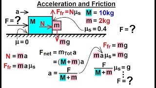 Physics 41 Newtons Laws Examples 1 of 25 Acceleration and Friction [upl. by Asile899]