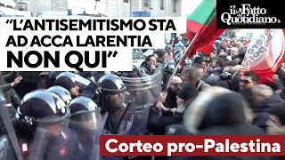 Scontri tra polizia e manifestanti per la Palestina quotLantisemitismo sta ad Acca Larentiaquot [upl. by Symer]