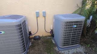 Installation of two Carrier Infinity Variable Speed Condensers 21SEER  24VNA660A003 [upl. by Bartlett]