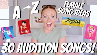 30 AUDITION SONGS AZ  FEMALE CONTEMPORARY MUSICAL THEATRE AUDITION SONGS Lucy StewartAdams [upl. by Buhler]