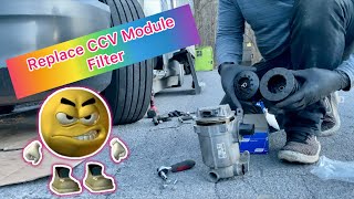 Replacing A CCV Module Filter Upper amp Lower Breather Hose 2019 Kenworth T680  Peterbilt  Paccar [upl. by Ellertnom]