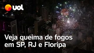 Réveillon 2024 Veja imagens aéreas da queima de fogos em São Paulo Rio de Janeiro e Florianópolis [upl. by Orel]