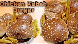 Chicken Kabab Burger Recipe  By Chef Muzahida [upl. by Sura]