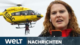 HOCHWASSERALARM Rettung mit Helikopter und Boot Dauerregen verursacht Jahrhunderthochwasser  News [upl. by Nehgaem427]