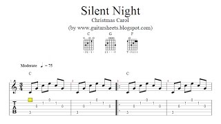 ♫ Silent Night ♫ Christmas carol ♫ TABS NOTES CHORDS [upl. by Behka]