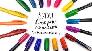 Small brush pens comparison including the new Tombow Fude colors [upl. by Olaznog308]