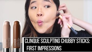 Cinique Chubby Sculpting Contour and Highlighting Sticks  First Impressions [upl. by Archibaldo]